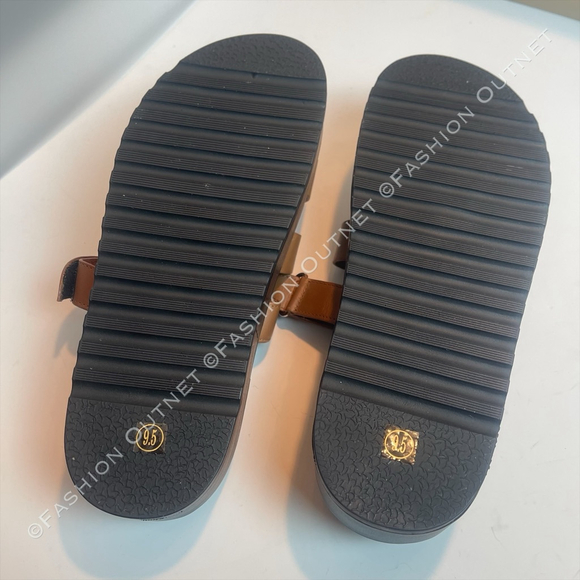 Steve Madden Women's Bigmayven Platform Slide Brown Leather Sandals Sz 9.5 - Picture 8 of 8